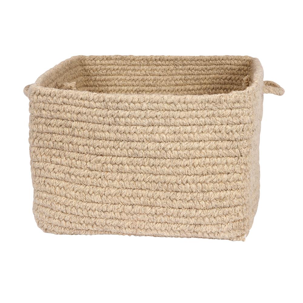 Colonial Mills DB33A012X008S Chunky Natural Wool Square Basket - Light Beige 12"x8"